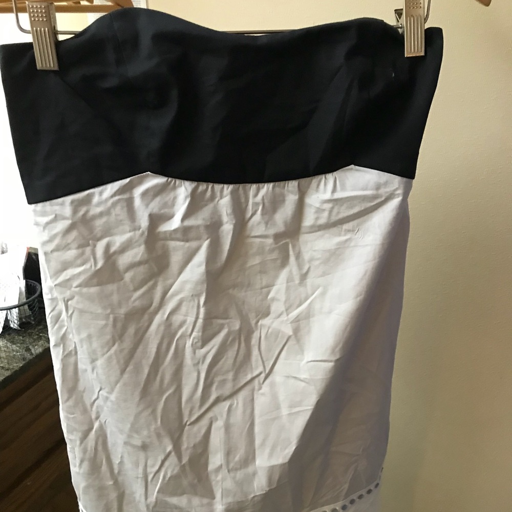 Ann Taylor Strapless Tri Color Sheath Dress